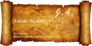 Jakab Aladár névjegykártya